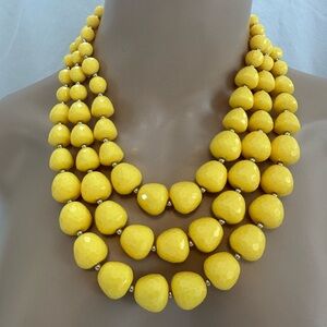 Chunky Yellow Beaded Necklace